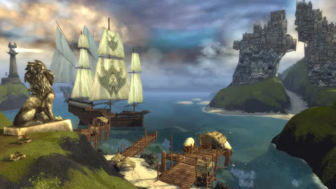 Ancient stone ruins used as atmospheric adventure artwork.
